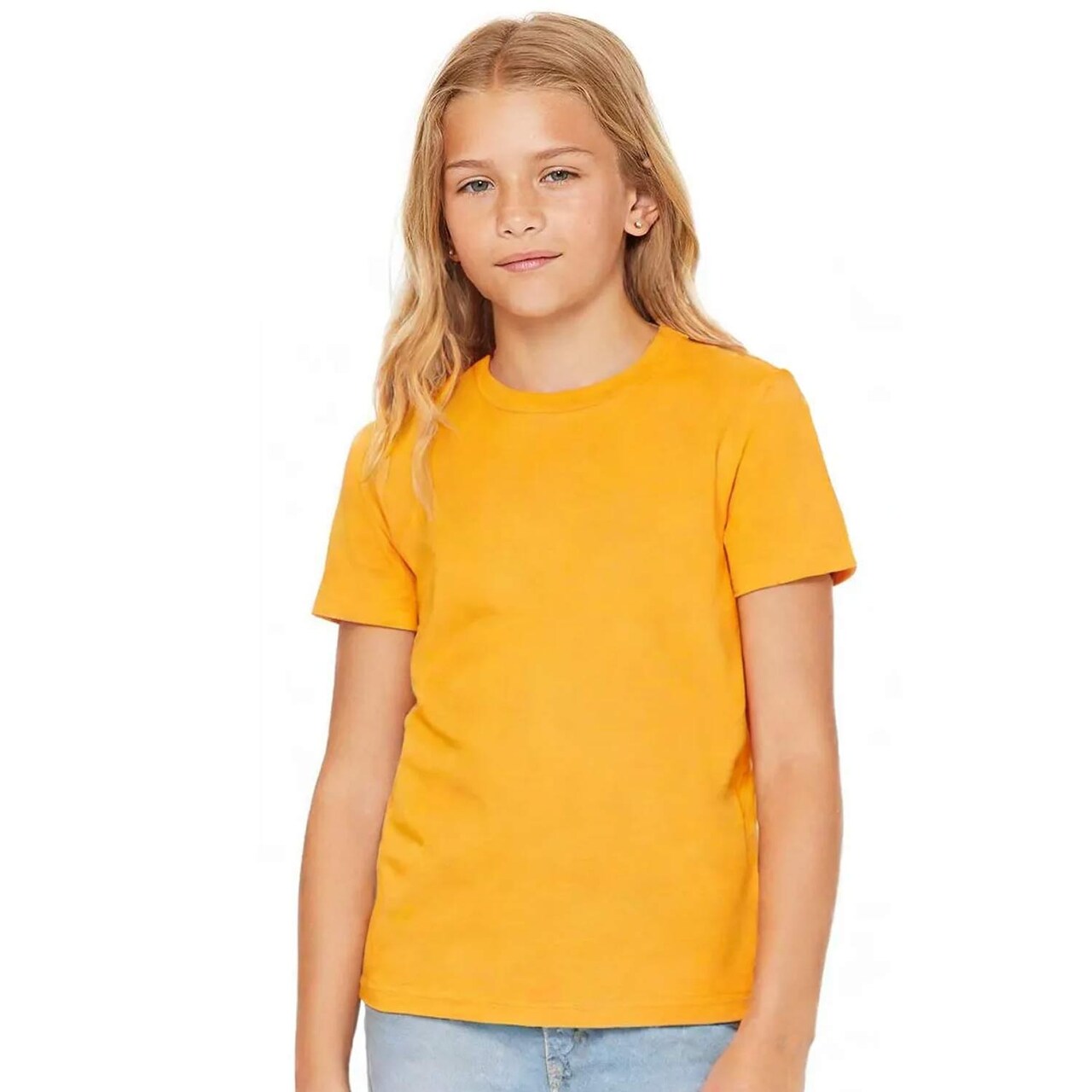 BELLA+CANVAS Youth Short Sleeve Crewneck Jersey Tee Soft Cotton Kids T-Shirt Lightweight School & Custom Print Shirt